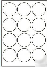 20 sheets round white self adhesive labels 63.5DIA