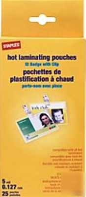 Id tag & clip â™¥ staples hot laminating pouches â™¥ 25 pkg