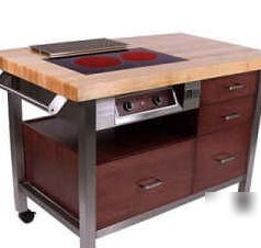 New john boos pro chef mobile stovetop cart - 