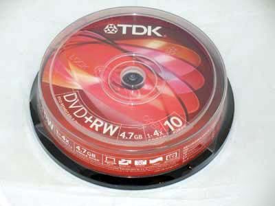 10 tdk dvd+rw 4.7 gb 4 x blank media discs bargain