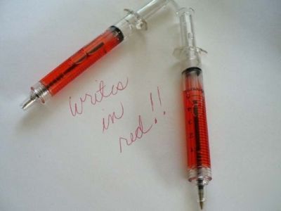 12 hypodermic needle syringe pens doctor party favors