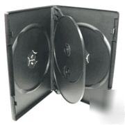 25 black 14MM quad cd dvd case storage movie holder box
