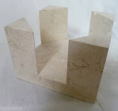 Neat desk accessory~marble alabaster paper note holder