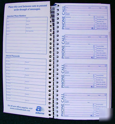 New 600 set adams phone message book SC1164D $12 retail