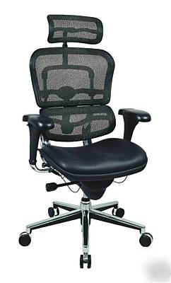 New brand mesh back leather office chair high back