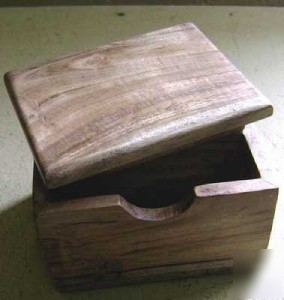 New unique wooden business card holder + lid 8*11*8 cm