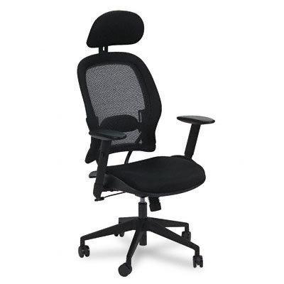 Space air grid high-back chair w/headrest black mesh