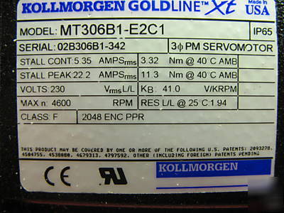 Kollmorgen MT306B1-E2C1 motor