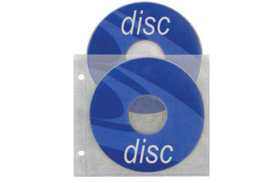 2 disc poly cd sleeve clear w/holes for binder 27142
