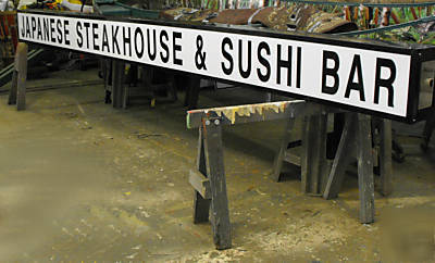 New custom-made japanese sushi, steakhouse neon sign