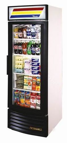 True gdm-23RF curved glass refrigerator merchandiser