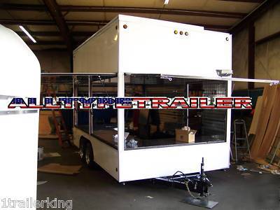 Enclosed event vendor swapmeet kiosk concession trailer