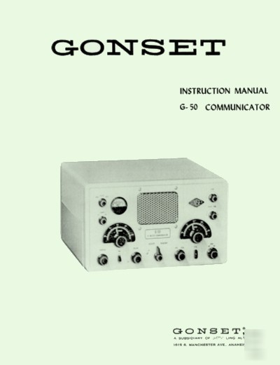 Gonset g-50 manual with 23