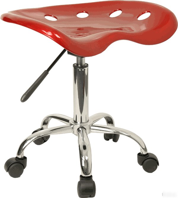 Red tattoo parlor nail salon beauty shop chair stool