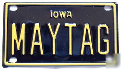 Maytag antique gas engine hit miss license plate 