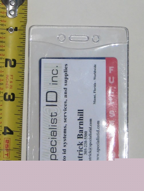 10 vertical government size vinyl id badge holders