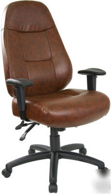 New extra pad brown leather executive ergo office chair