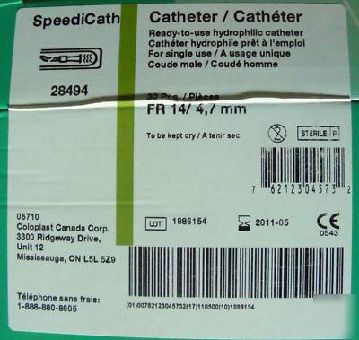 Sealed coloplast 28494 speedicath male catheter 30 pcs