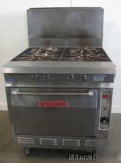 Vulcan four burner range with standard oven, nat gas