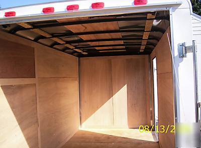 2010 6X12 haulin trailer side door, rear ramp, white