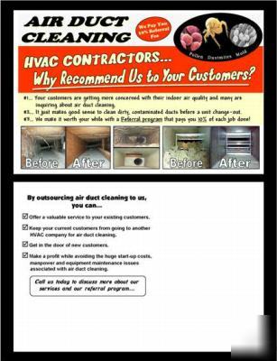 Air duct cleaning marketing postcards - sample pack # 2