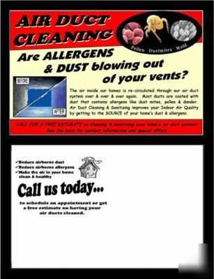 Air duct cleaning marketing postcards - sample pack # 2