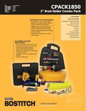 Bostitch brad nailer/stapler air compressor combo 