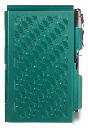 New flip notes emerald green teal writing notepad w/pen