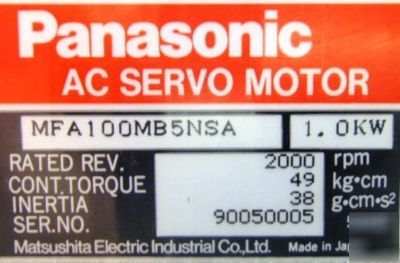 Panasonic ac servo motor MFA100MB5NSA _mfa 100MB5NSA