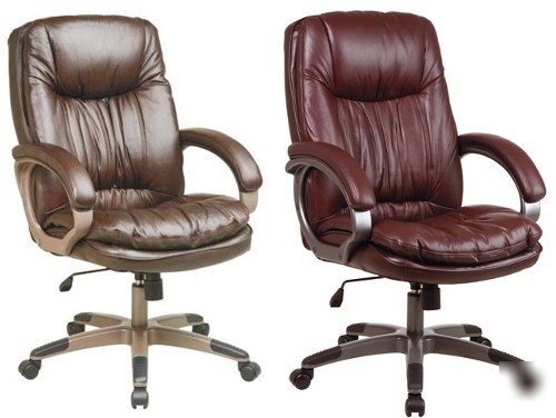 DHL7576 expresso or wine glove soft leather desk chair