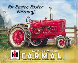 Ih farmall model m tractor farming metal tin sign