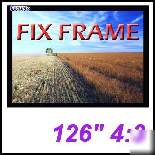 126 gray fixed frame projector screen 4:3 velvet frame