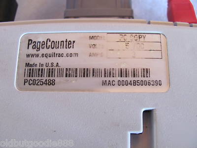 Equitrac page counter model pc copy w cables & p supply