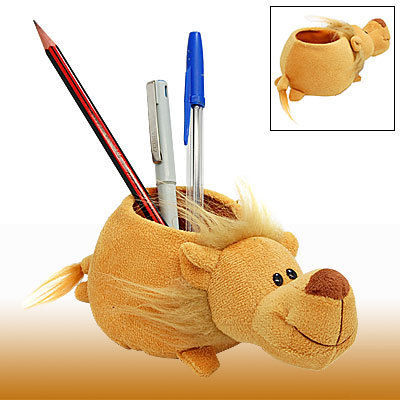 Lovely plush figure lion pen holder cartoon holder