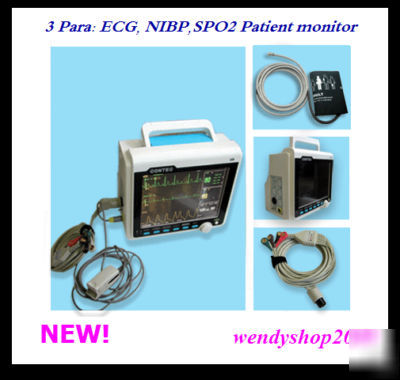 New patient monitor ecg, nibp, SPO2, pr+free printer