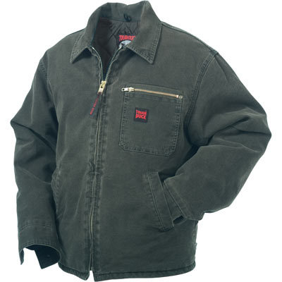 Tough duck washed chore jacket - medium, moss