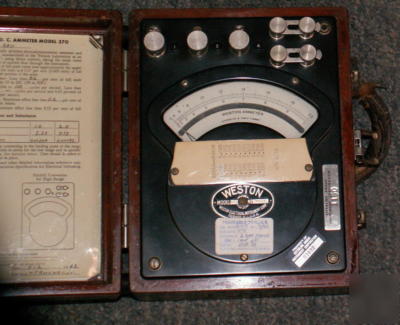 Weston 370 ac & dc ammeter vintage antique wood box 