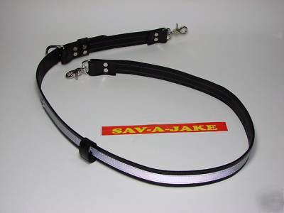 Firefighter leather reflective radio strap sav-a-jake