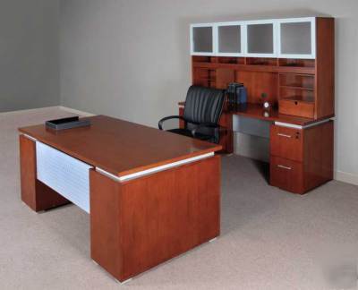 New 7PC all wood executive office desk set, #tf-ecl-D2