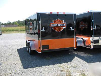 New 7X16 7 x 16 v - nose enclosed cargo trailer ramp 