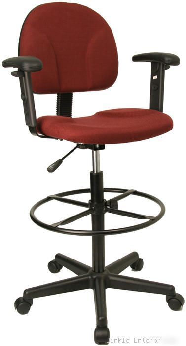 New burgundy multi function drafting stool desk chair 