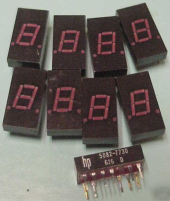 Nos 7 segment red led display hp 5082-7730 lot of 9