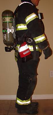 Firefighter 50' escape drop rope bag sav-a-jake blk/org