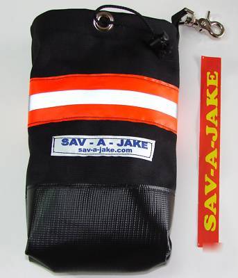 Firefighter 50' escape drop rope bag sav-a-jake blk/org