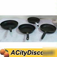 Assorted set of 4 commercial kitchen fry / saute pans