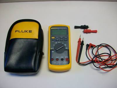 Fluke 87 v true rms multimeter w/case (good condition)