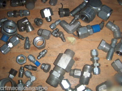 Lot 140 hydraulic fittings hose connector union elbow +