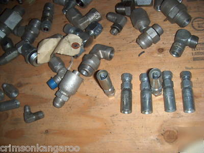 Lot 140 hydraulic fittings hose connector union elbow +