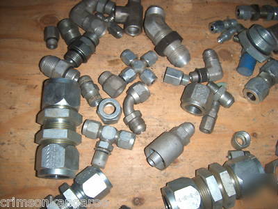 Lot 140 hydraulic fittings hose connector union elbow +