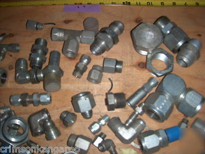 Lot 140 hydraulic fittings hose connector union elbow +